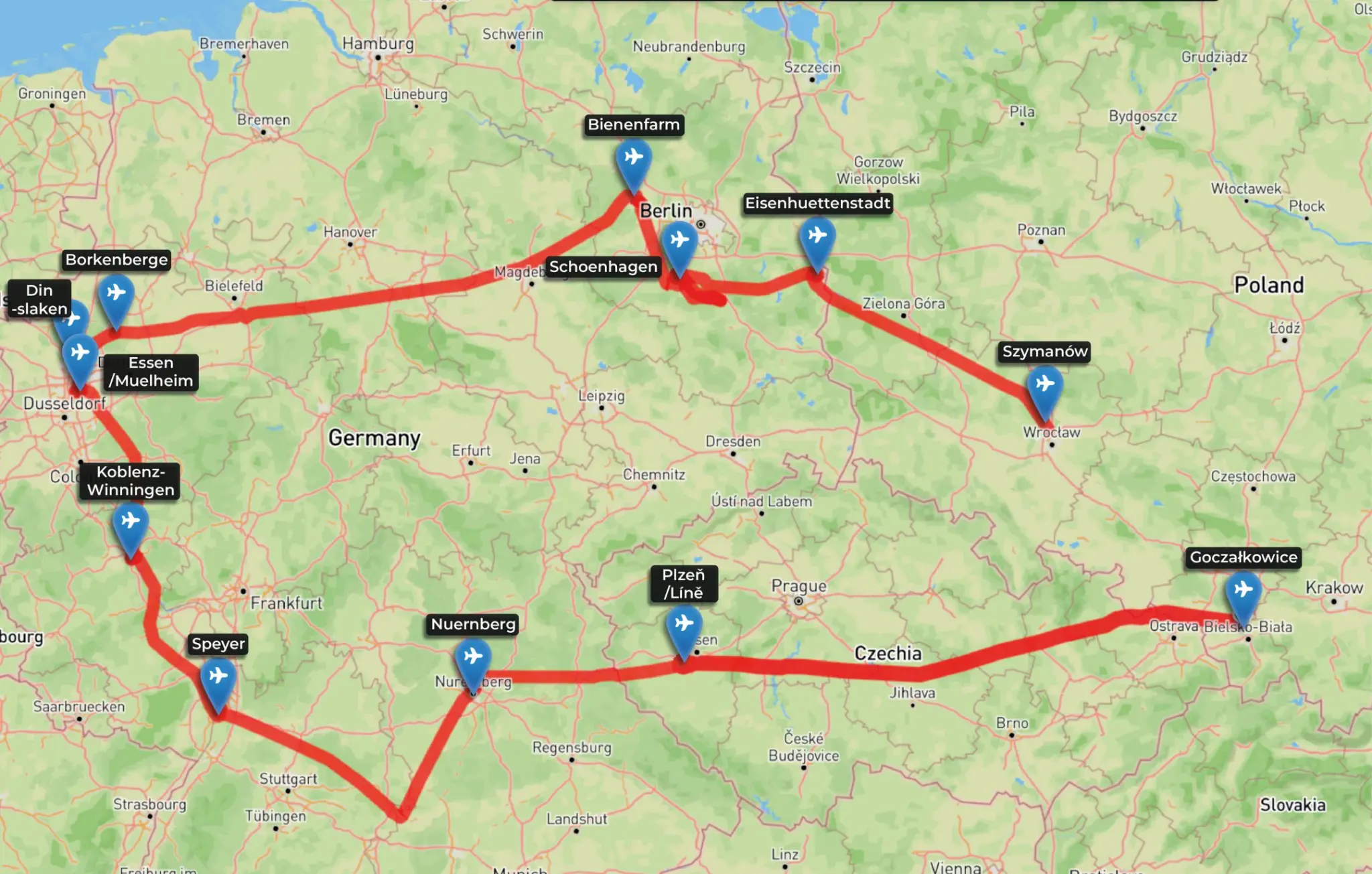 Germany Trip Route